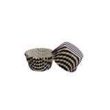 Cupcake Kalıbı Pet Kapsül Kek Kalıbı 48X34 MM - 100 Adet Kreme Mor Cizgili