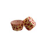 Cupcake Kalıbı Pet Kapsül Kek Kalıbı 48X34 MM - 100 Adet Sarıya Kırmızı Kalpli Yazılı