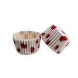 Cupcake Kalıbı Pet Kapsül Kek Kalıbı 52X45 MM - 100 Adet Çilek Desenli