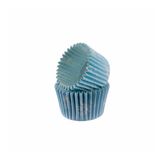 Cupcake Kalıbı Pet Kapsül Kek Kalıbı48X34 MM - 100 Adet Fiyonklu Mavi