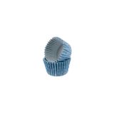 Cupcake Kalıbı Pet Kapsül Kek Kalıbı48X34 MM - 100 Adet Kar Desenli Mavi