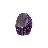 Cupcake Kalıbı Pet Kapsül Kek Kalıbı48X34 MM - 100 Adet Kar Desenli Mor
