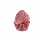 Cupcake Kalıbı Pet Kapsül Kek Kalıbı48X34 MM - 100 Adet Kar Desenli Pembe