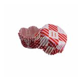 Cupcake Kalıbı Pet Kapsül Kırmızı Bembe Kare Desen Dalgalı Kek Kalıbı 65X38 MM - 100 Adet