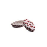 Cupcake Kalıbı Pet Kapsül Oval Çilek Desenli Kek Kalıbı - 100 Adet