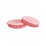 Cupcake Kalıbı Pet Kapsül Oval Model Düz Renk - 100 Adet F11 Pembe