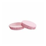 Cupcake Kalıbı Pet Kapsül Oval Model Kek Kalıbı - 100 Adet F11 Pembe Küçük Puanlı