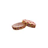 Cupcake Kalıbı Pet Kapsül Oval Sarıya Kırmızı Kalpli Yazılı Kek Kalıbı - 100 Adet F11