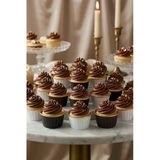 Cupcake Kapsülü 24'lü Siyah Beyaz Kahverengi Varaklı Asetat Kutulu Muffin Kek Sunum Seti