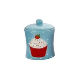 Cupcake Seramik 20 cm Büyük Kavanoz - 1 Adet - 999 ml - Mavi