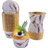 Cupcake/Muffin /Suffle Kek Kapsülü Mermer Desenli 50 Li