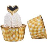 Cupcake/Muffin /Suffle Kek Kapsülü Turuncu Desenli 50 Li