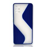 Cupcase®Apple Samsung Galaxy A51 Uyumlu Kılıf Su Yolu Tasarımlı Yarı Transparan Şeffaf Kamera Lens Korumalı Uzun Ömürlü Kapak - Lacivert