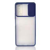 Cupcase®Huawei P Smart 2021 Uyumlu Kılıf Kamera Lens Korumalı Sürgülü Yüksek Korumalı Buzlu Transparan Kapak - Lacivert