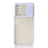 Cupcase®Huawei P Smart 2021 Uyumlu Kılıf Kamera Lens Korumalı Sürgülü Yüksek Korumalı Buzlu Transparan Kapak - Lila