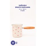 Cupid Emaye Ahşap Saplı Cezve (500Ml-6 Kişilik)