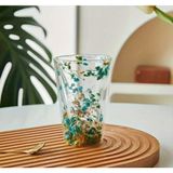 Cuppera Isıya Dayanaklı Kurutulmuş Canlı Çiçekli Çift Cidarlı Cam Bardak - 1 Adet - 350 ml