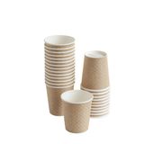 CUPTOYOU 25 adet kraft çift duvarlı kahve bardağı 8 oz, küçük kağıt çay bardakları 250 ml, soğuk ve sıcak içecekler, Waffle Kraft