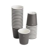 CUPTOYOU 25 adet siyah çift duvarlı kahve bardağı 8 oz, küçük kağıt çay bardakları 250 ml, soğuk ve sıcak içecekler, Waffle Siyah