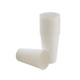 CUPTOYOU 50 adet parti bardağı, beyaz tek kullanımlık karton bardak 16 oz, büyük kağıt bardak 400 ml, parti ihtiyaçları, çocuk partisi, sıcak ve soğuk içecekler, çay, kahve, meyve suyu