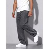 Cuqq Denim Erkek Antrasit Asit Yıkama Baggy Jean Bol Paça Kot Pantolon - 32
