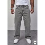 Cuqq Denim Erkek Gri Asit Yıkamalı Baggy Jean Oversize Bol Paça Rahat Kesim Günlük Kot Pantolon