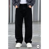 Cuqq Denim Erkek Siyah Baggy Jean Kot Pantolon – Rahat Kesim Bol Paça Oversize Sokak Modası Denim