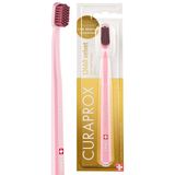 Curaprox CS 12460 Kadife Diş Fırçası - Ultra Yumuşak El Diş Fırçası Yetişkinler için 12460 Süper Yumuşak CUREN Kıllı - Pembe Fuşya Kırmızısı