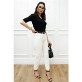 Curcuna Shop Curcunashop Kadın Beyaz Mom Jean Pantolon