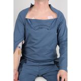 Cure4U Adaptif Denim Mavi Kemoterapi Hasta Bakım ve Tedavi Kıyafeti - XL