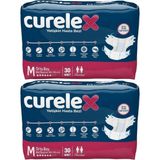 Curelex Yetişkin Bel Bantlı Tekstil Yüzey Medium 2x30 Adet Hasta Bezi