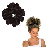 Curlfriend Collective Kıvırcık, Dalgalı ve Kıvrımlı Saçlar için Ekstra Büyük Gerçek Dut İpek Saç Bandı | kalın saç sevimli saç tokası | kabarma, göçük ve kırılma önleme (Siyah)