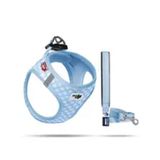 Curli Air-Mesh Air Mesh Açık Mavi-Puantiye Gezdirme Tasması