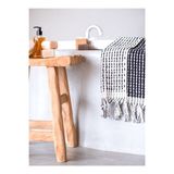 Curly Banyo Havlusu Ekru / Siyah 90x170