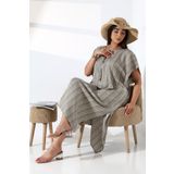 Curly HAKİ ÇİZGİLİ KAFTAN ELBİSE