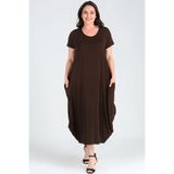Curvy Trend Büyük Beden Baseni Geniş Kısa Kol Elbise