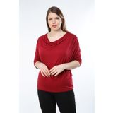 Curvy Trend Büyük Beden Degaje Yaka Yarasa Kol Bluz