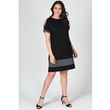 Curvy Trend Büyük Beden Eteği Kol Ucu Simli Elbise