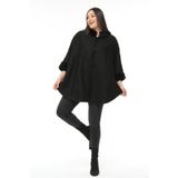 Curvy Trend Büyük Beden Kürk Yaka Polar Panço