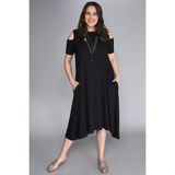 Curvy Trend Günlük Stil Siyah Omuz Dekolte Kloş Elbise Özel Olaylar İçin Şık Seçim - 50 - 52