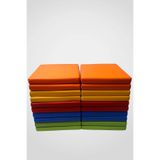 Cushion Design ANAOKULU MİNDERİ 40x40X5CM RENKLİ DERİ ÇOCUK OYUN VE KREŞ EĞİTİM 20'li MİNDER SETİ
