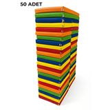 Cushion Design ANAOKULU MİNDERİ 40x40X5CM RENKLİ DERİ ÇOCUK OYUN VE KREŞ EĞİTİM 50'li MİNDER SETİ