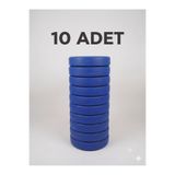 Cushion Design ANAOKULU MİNDERİ 40x40X8CM MAVİ YUVARLAK RENKLİ DERİ ÇOCUK OYUN VE KREŞ EĞİTİM 10'li MİNDER SETİ