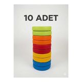 Cushion Design ANAOKULU MİNDERİ 40x40X8CM YUVARLAK RENKLİ DERİ ÇOCUK OYUN VE KREŞ EĞİTİM 10'lu MİNDER SETİ