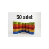 Cushion Design ANAOKULU MİNDERİ 40x40X8CM YUVARLAK RENKLİ DERİ ÇOCUK OYUN VE KREŞ EĞİTİM 50'li MİNDER SETİ