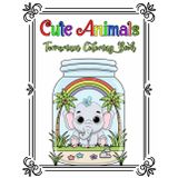 Cute Animals Terrarium Coloring Book: 45+ Fun and Easy Coloring Pages with Baby Elephants, Pandas, Giraffes, and More Jungle Friends for kids