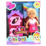 Cute Doll Mini Bebek Tavşanlı Ve İki Katlı Kulübe Oyun Seti