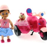 Cute Doll Mini Bebek Ve Köpekli Mor Motorsiklet