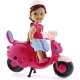 Cute Doll Mini Bebek ve Mor Vespa - Renkli