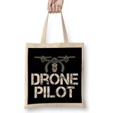 Cute Drone Pilot Funny Drone Lovers Bez Çanta Uzun Saplı - Açık Bej - 40 X 40